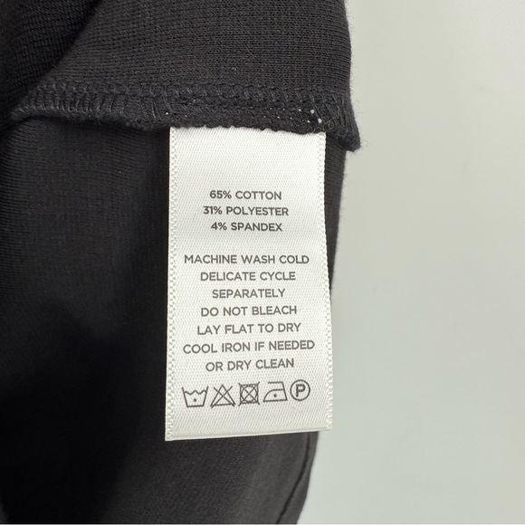 Lilla P Elbow Sleeve T-Shirt Black Dress Size M - Picture 7 of 8